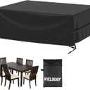 Velway Patio Furniture Cover Outdoor, Waterproof Rectangular Patio Table Chair Sofa Set Cover, 78Lx63Wx27H, All Weather Oxford Tear-Resistant Material with Zipper Carrying Bag Windproof Buckles