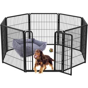 FXW Homeplus Dog Playpen for Indoor Use - Stress-Free and Safe Play, Heavy Duty 32 Inch 8 Panels Dog Pen for Puppies, Small and Medium Dogs, BlackPatented (32"H (Black))