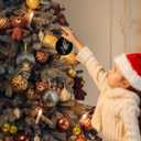 Antique Mistletoe Ceramic Christmas OrnamentsXmas Gift Ornament for Women, Dark Academia Mistletoe Decor Ornaments for Christmas TreeGold Bow Botanical Hanging Ornament for Xmas Tree,3x3