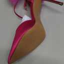 DREAM PAIRS Women's High Heels Strappy Closed Toe Stiletto Pointed Toe Mesh Bows Ankle Strap D'Orsay Sexy Dress Wedding Party Pumps Shoes (7, Hot Pink)