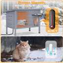 Heated Cat House for Outside - Wooden Outdoor Cat Houses for Outdoor Cats, Winter Outside Cat House Weatherproof, Warm Insulated Cat House for Feral Cats, with Heated Pad, Escape Door