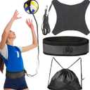 Davllin Volleyball Training Equipment Aid,Premium Volleyball Rebounder Trainer Kit,Solo Practice Trainer for Serving Setting Spiking and Arm Swing,Volleyball Gifts for Teen Girls & Boys (Black)