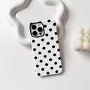 2 x NITITOP Compatible with iPhone 12 Pro Max Case Cute Polka Dots Pattern for Women Girls Men Boy Hybrid 2 Layers Matte Back Shockproof Protective Cover - White