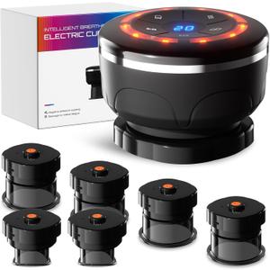 UBALANCE Cupping Kit for Massage Therapy, Cupping Therapy Set 6 Cups, Electric Smart Cupping Machine, 4 in 1 Negative Pressure Massager with 12 Modes for Fatigue Relief, Black