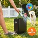 iTouchless 3 Gallon / 12 Liter Dog Poop Trash Can with Lid & AbsorbX Odor Filter, Outdoor Rust-Proof Stainless Steel Pet Waste Bin, Soft-Close Step Pedal for Backyard, Bathroom & Office, Matte Black