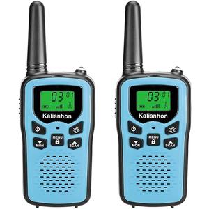 Walkie Talkies for Adults,Kalisnhon walkie talkies with 22 FRS Channels，walkie Talkie Long Range with Flashlight VOX LCD Display Two Way radios for Cycling Camping Hiking(2 Pack) 2-Blue