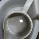 Ceramic Creamer Pitcher,Creamer Container with Handle, Small Milk Pitcher Cup for Coffee, Sauces, Salad, 10 OZ, Cream White