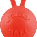 Jolly Pets Tug-n-Toss Heavy Duty Dog Toy Ball with Handle, 4.5 Inches/Small, Orange