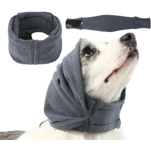 Dog Calming Hoodie, Reducing Noise Wrap, Dog Ear Muffs Noise Protection (S-Head Circle(9.8"~14.9"), Dark Grey)