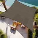 Shade&Beyond Rectangle Sun Shade Sail 12'X16' Permeable Canopy Light Grey for Patio Garden Yard Deck Pergola (We Make Custom Size), Dark Grey