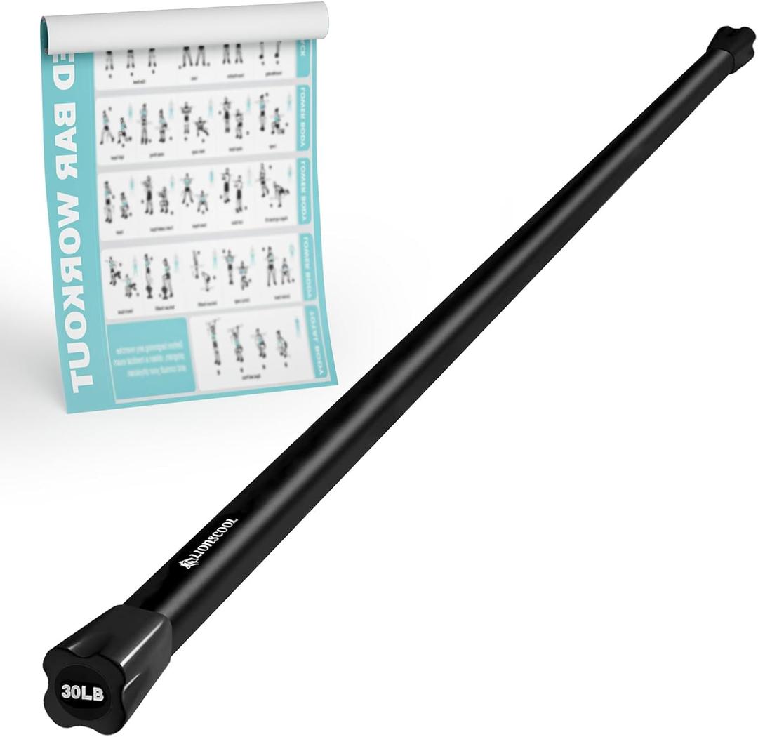 LIONSCOOL Workout Weighted Bar,Padded Exercise Weight Bar, Solid Steel Stretching weighted bar set for Body Sculpting, Physical Therapy,Body Toning