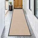 OLANLY Front Door Mat Indoor Outdoor Entrance, Waterproof Heavy Duty Doormat, Fade Resistant, Low Profile, Easy Clean Patio Porch Welcome Floor Mats for Entry, 71x23, Beige
