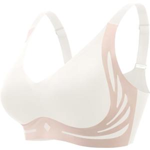 Womens Wireless Bras Comfortable No Underwire Bralettes Full Coverage Everyday Bras (X-Large, Beige)