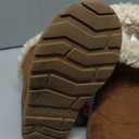 festooning Girls Faux Fur Shearling Style Boots Girls Warm Winter Non-Slip Zip Snow Boots for Indoor Outdoor Brown Size 9
