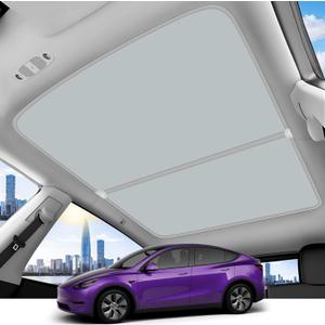 2025 Upgrade Sunshade Roof for Tesla Model Y 2025-2020 [No-Gap/Sag-Free] Middle Magnetic Component Glass Roof Sunshade Heat Insulation for Tesla Model Y Accessories 2025-2020 Blue