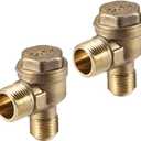 uxcell Air Compressor Check Valve 90 Degree Male Threaded Brass Connector PT3/8 x M14x1.5 2Pcs