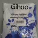 Gihuo Womens Tie Front Floral T-Shirt Cute V Neck Ruffle Hem Short Sleeve Summer Cropped Shirt Top Babydoll Blouse, L