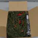 RECUTMS 6.5Ft Christmas Garland Decorations with Lights Artificial Red Berries and Pinecones Xmas Decorations for Home Wall Decor Red Berries