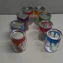 8 PCS Clear Paint Cans, Plastic Empty Bucket with Tinplate Lid Portable Handle Paint Containers for Party Favors Decor Candy DIY Art Craft Projects, 3.35 x 4.92 Inch