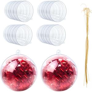 20 Pcs 80mm Clear Plastic Fillable Christmas Ball Ornaments - 3.15'' DIY Craft Ornaments, Shatterproof Xmas Tree Hanging Balls Decorations for Holiday, Wedding, Birthday, Christmas Decor