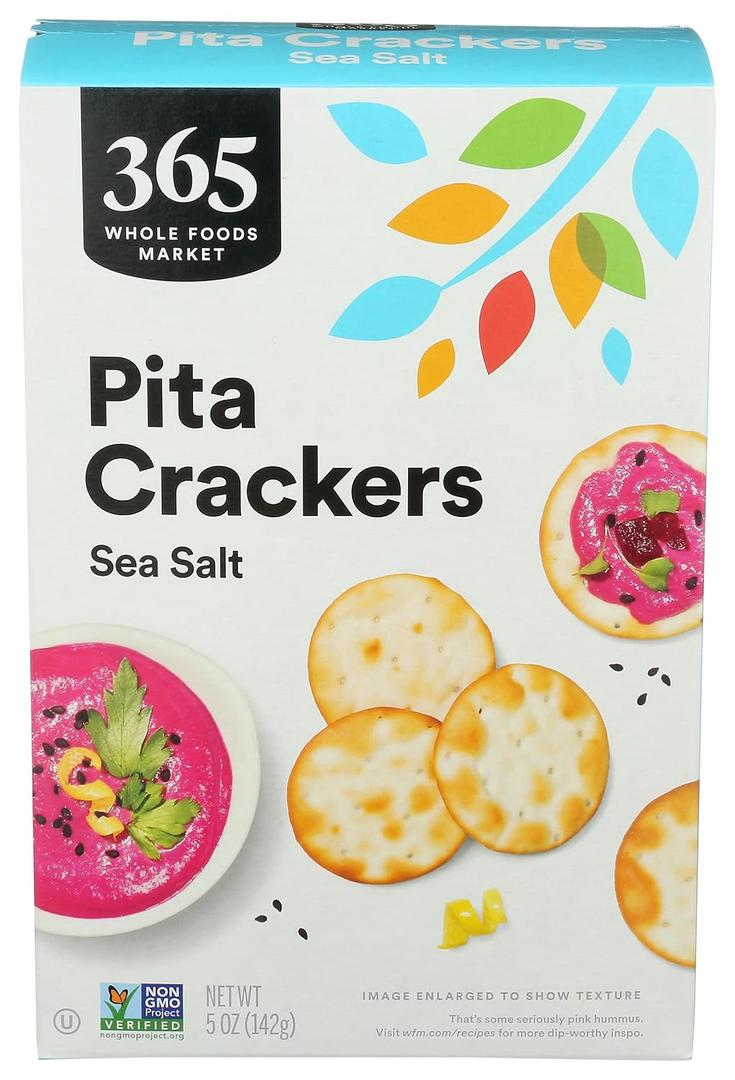 5 x 365 By Whole Foods Market, Sea Salt Pita Crackers, 5 Ounce (EXP 11/12/26)