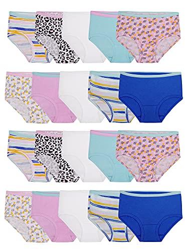 Fruit of the Loom Girls' Tag Free Cotton Brief Underwear Multipacks, Brief-20 Pack-White/Stripes/Animal Print, 8 S Fruit of the Loom Girls' Tag Free Cotton Brief Underwear Multipacks, Brief-20 Pack-White/Stripes/Animal Print, 8 S