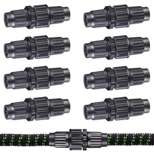 8 Sets Expandable Garden Hose Repair Kit, 3/4 inch Male Female Connectors & Plastic Faucet Adapter for Leaking Hoses (Black)