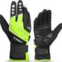 INBIKE Cycling Gloves for Men Winter Windproof Reflective Thermal Gel Pads Touch Screen Bike Gloves for Cold Weather Riding (X-Large, Green)