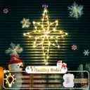 2 Pack 16 Large Christmas Window Light Decorations, LED Bethlehem Christmas Star Window Silhouette Lights with Timer, 8 Models, Iron Frame, Battery Operated Lighted Xmas Star Decors (Warm White)