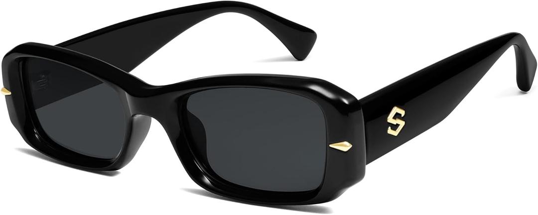 SOJOS Retro Rectangle Polarized Sunglasses Women Men 90s Sunnies UV Protection Womens Mens Sun Glasses SJ2366