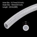 MECCANIXITY Braided Clear PVC Vinyl Tubing 1/2" ID 3/4" OD PVC Tube High Pressure Water Hose 98ft for Industrial Tubing, Pump, 12.7mm x 19mm