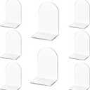 Lulonpon 8 Pieces Book Ends for Shelves, Heavy Books, School, Library, Desktop Organizer - Clear Acrylic Bookends