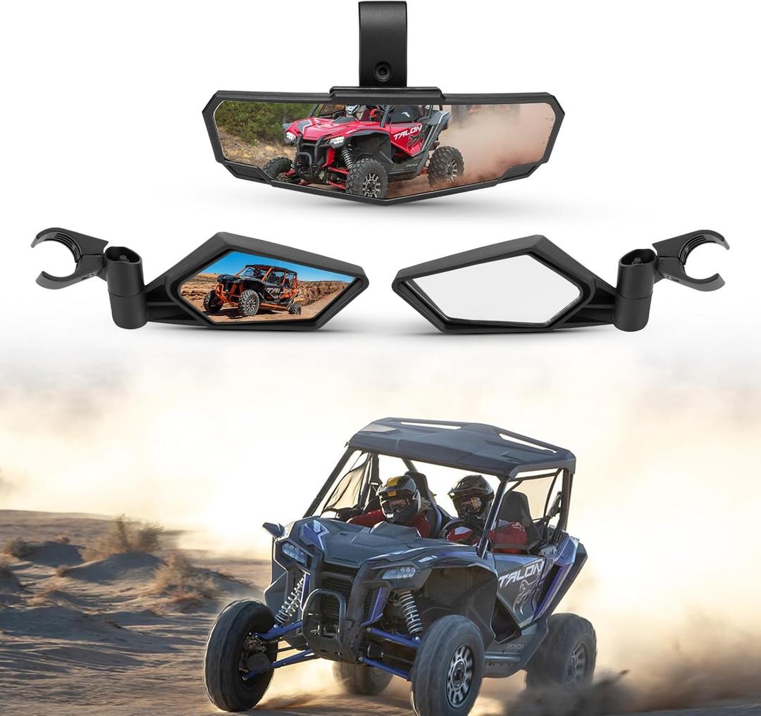 KIWI MASTER Rear View Center & Side Mirrors for 2019-2025 Honda Talon 1000R 1000X 1000X4 1000R4 Accessories Adjustable Folding Rear View Racing Mirror