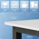 43" Home Office Desk Modern Computer Desk 43.3x23.6x29.5 inches PC Table with Thicken Frame Industrial Style Sturdy Metal Frame Furniture for Writing Gaming Marble White+Black