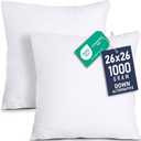 Utopia Bedding Throw Pillows Insert (Pack of 2, White) - 26 x 26 Inches Bed and Couch Pillows - Indoor Decorative Pillow