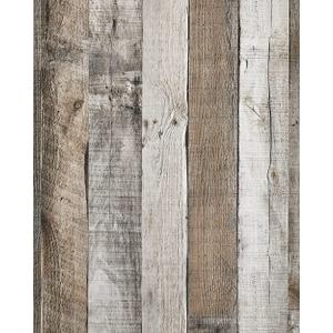 Yun-aeon Natural Wood-Grey Wood Contact Paper Peel and Stick Wallpaper 17.3"x 120"Self Adhesive Removable Vintage Faux Wood Wall Paper Plank Shelf Home Decoration Kitchen Counter Cover Use