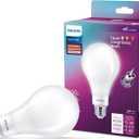 PHILIPS LED 300-200-100W A23 1-Pack BrightDial Soft White (2700K) 4000-3000-1600 Lumen (28-20-16 = 300-200-100W) Frosted Flicker-Free Light Bulb