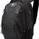 Swissdigital Design Travel Backpack for men, TSA Friendly USB Charging RFID Protection Business Backpack Fits 15.6" Laptops Black | J14-BR