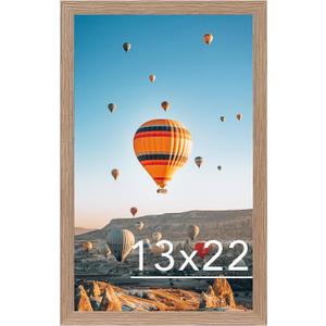 13x22 Picture Frame Rustic Brown for Poster Photo Picture, Horizontal and Vertical Formats for Wall Hanging, 13 x 22 Wall Gallery Poster Photo Frame for 13 by 22 Photos Posters, Rustic Brown