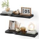 Floating Shelves for Wall Rustic Farmhouse 24 Inch Floating Shelf Bathroom Wooden Shelves for Wall Mounted Live Edge Pine Shelf with Unique Natural Grain for Living Room Bedroom Kitchen (Black)