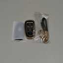 Lucrum Compatible with Hyundai Key Fob Cover & Leather Keychain, Keyfob Case for Santa Fe, Sonata, Tucson, Grandeur, Ioniq 5, Palisade, Nexo - For 5 Button Remote (2019-2025) - Black and Gold