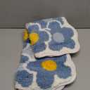 Bath Rug for Bathroom Super Soft Fluffy Rug Home Floor Mat Floral Carpet Water Absorption Machine Washable Bath Mat for Bedroom, Living Room and Bathroom, 19.6 x 31.5 Inches, Blue Flower