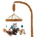 The Peanutshell Crib Mobile for Boys or Girls - Woodgrain Musical Baby Crib Mobile with 12 Lullabies, Whimsical Woodland Baby Whimsical Woodland Nursery Decor