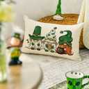 AVOIN St Patricks Day Gnomes Throw Pillow Cover, 12 x 20 Inch Ireland Flag Lucky Clover Shamrock Cushion Case Decoration for Sofa Couch