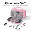 EFFIFLOW Switch 2 Carrying Case (2025)  Cute Pink Hard Travel Case with 10 Game Card Slots & Accessory Pocket, Protective Portable Storage Bag for Switch 2 Console and Accessories