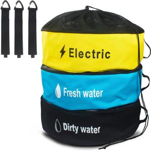 RV Hose Storage, 3-Pack RV Hose Storage Bag with Waterproof RV Hose Storage, RV Accessories Bag, RV Utility Bag, RV Hose Bag for Fresh/Black Water Hoses, Electrical Cords and RV Accessories