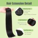 #1B Natural Black Clip in Hair Extensions Human Hair, Natural Color Straight Remy Human Hair Extensions Clip ins for Women, 22 Inch 120g 7Pcs, Color #1B Hair Extension