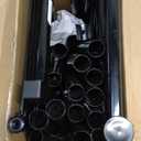 Double Rod Clothing Garment Rack on Wheels, 45 Inches Clothes Rack with Mesh Bottom Shelf for Hanging Clothes, Heavy Duty Metal Maximum Capacity 400 lb, Black