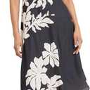 Maggy London Women's Floral Short Sleeve Boat Neck A-line Midi Wedding Guest Dresses (8)