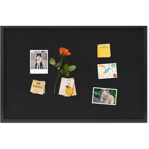 Cork Board with Linen Black,Bulletin Board 30"x20",Corkboards for Office Home School Message Board or Vision Board Decoration